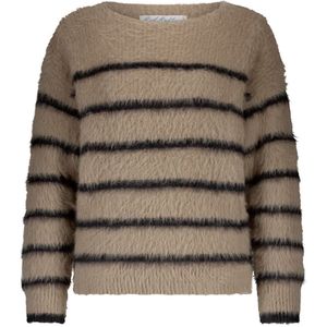 Red Button - SRB4616 - Sweater - Latte/Black - Fuzzy Stripe