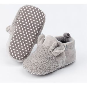 Steppies Babyslofjes Antislip Fleece - Warme slofjes voor je baby - Grijs - Maat 15-16 (0-3 maanden, 10 cm)