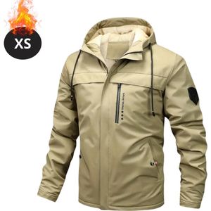 Nivard Winterjas - Fleecejack Heren - Winter - Volwassen - Stijlvol - Met Capuchon - Kaki - XS