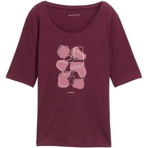 TOM TAILOR T-shirt voor dames, 16427, bordeauxrood, XL