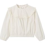 Vertbaudet - Meisjesblouse - Fuchsia - Van Twee Materialen - Met Engels Borduurwerk