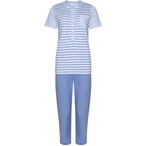 Pastunette Pyjama Soft Blue - Wit/Blauw Gestreept - Katoen - Maat 54