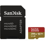 SanDisk Extreme MicroSDXC 256GB - U3 V30 A2 - 160MB/s - met adapter