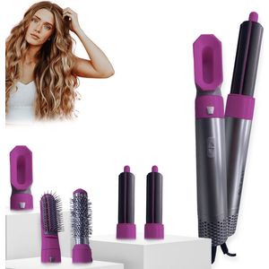 Blossombel - 5 in 1 Haar Droger - Paars - Multifunctionele Haar Styler
