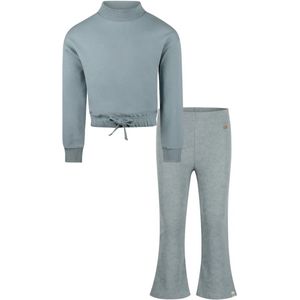 Koko Noko meisjes kledingset: Sweater en Flared Rib broek Blauw maat 104