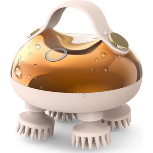 Hoofdhuidmassager - Elektrische hoofdmassager - Verlicht hoofdstress - Waterdichte haarmassager - Kan nat of droog gebruikt worden - Verwijderbare siliconen contactpunten - Drie massagestanden - Goud