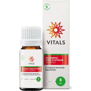 Vitals Microbiol Kind Platinum Druppels - 16 dagdoseringen - probiotica. Probioticum in druppelvorm speciaal voor baby’s en kinderen.