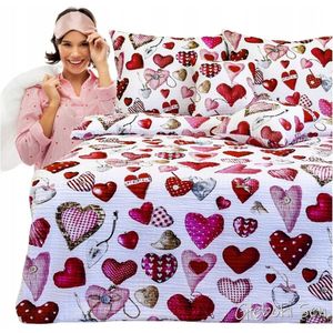 Kora Beddengoedset 140x200cm Hartjes Knopen 100% Katoen