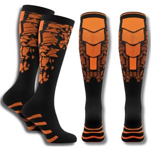 LUCCIO Performance 2 paar Compressiekousen - Sportsokken - Steunkousen - Hardloopsokken - 20-30 mmHg - Wandelsokken - Hardlopen, Reizen, Sport & Herstel - Oranje - Maat 38-42 - Unisex - Sinterklaas cadeautjes - Kerst cadeaus