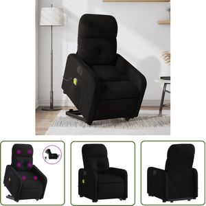 vidaXL Elektrische Stoel - Sta-op Massagestoel - Sta-op-massagestoel elektrisch verstelbaar stof zwart - Massagerugstoel - Comfortstoelen - Ergonomische Stoel
