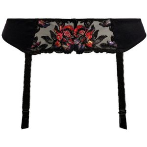 Fantasie - Magdalena Jarretelgordel Zwart - maat XL - Zwart/Meerkleurig