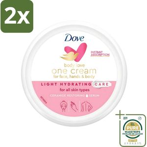 Dove - Body Love - One Cream - Hydraterend en voedend - 250 ml - Voordeelverpakking - 2 stuks - Hydraterende crème - Voedende crème