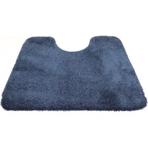 WC Mat Soft marine blauw 50x60 antislip met uitsparing 21cm