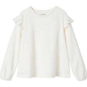 T-shirt Basics - Marineblauw - Lange Mouwen - Ruches - Voor Meisjes