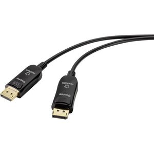 Renkforce Glasvezel / DisplayPort Aansluitkabel DisplayPort-stekker, DisplayPort-stekker 50.00 m Zwart UHD 8K @ 60 Hz,
