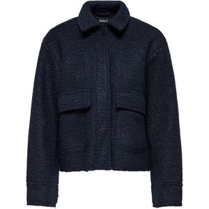 Only - Onlsanne Boucle Short Jacket - Damesjas - Diepblauw - Regular Fit