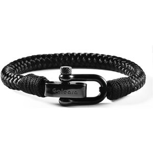 Touw armband Surfer Paracord Heren en Dames Galeara Mao zwart 19.5cm