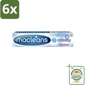 Macleans - Tandpasta - Whitening - Verwijdert Vlekken & Versterkt Tandglazuur - 100 ml - Voordeelverpakking - 6 stuks - Tanden bleken - Macleans