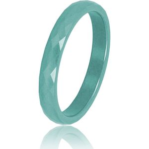 My Bendel Keramieken ring facet geslepen powder green 3mm - Keramische, diamant geslepen, powder green dames ring - Blijft mooi en verkleurt niet - Met luxe cadeauverpakking