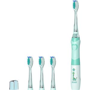 SEAGO - Sonische Tandenborstel voor kinderen - 1xAA 1,5V (niet meegeleverd), 3 tips, SG-977 Groen