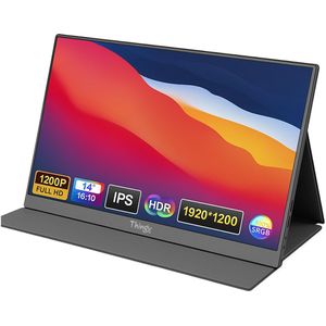 Thingy® Premium Draagbare Monitor 14 Inch Met Touchscreen - Full HD - IPS Beeldscherm - Draagbare Monitor met USB-C & HDMI - Connecten Met 1 Kabel - Aluminium Behuizing - Met Luxe Hoes - Portable Monitor