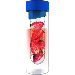 Asobu Flavour It Drinkbeker - Glas - Incl. Fruitinfuser - 480 ml - Blauw