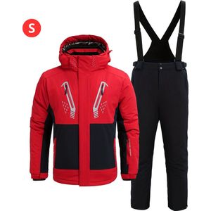 Skipak - SkiBroek - Skijas - Ski Suit - Wintersport - Heren - 2-Delig - Rood - Winter - Maat S