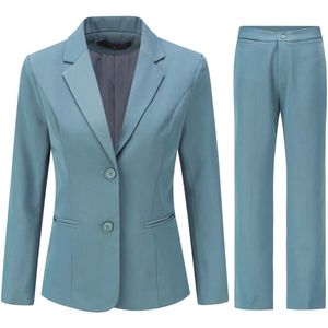 Dames Broekpak met Vallende Revers en Tweedelige Stijl