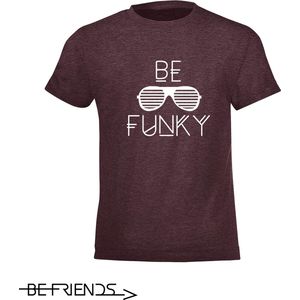 Be Friends T-Shirt - Be Funky - Vrouwen - Bordeaux - Maat S