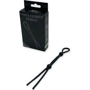 Power Escorts - Black Power - Stud 01 - Verstelbare Cockring - BR77 - Zwart - Penisring verstelbaar - Speeltje voor Mannen - gave Cadeaubox