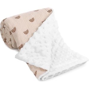 Babydeken, 75 x 100 cm, zacht en ademend katoen, voor pasgeboren jongens en meisjes (kaki)