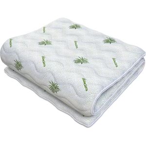 FDM® ALOEVERA Matrasbeschermhoes 100x200 cm - Polyester Matrashoes - Aloe Vera - Dikte matras 26 cm - Öko-Tex gecertificeerd - Ademend - Antiallergisch en Ademende - Afritsbaar hoes wasbaar