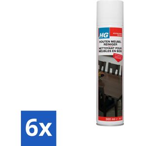 HG - Houten Meubel Reiniger - Reinigen & Onderhouden - Geeft Extra Glans - 300 ml - Voordeelverpakking - 6 stuks