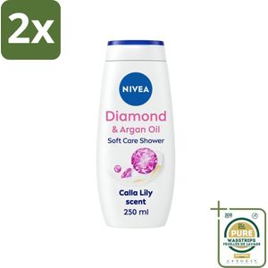 Nivea - Diamond Touch Douchegel - Sensuele Leliegeur - 250 ml - Voordeelverpakking - 2 stuks - Diamantpoeder - Witte aronskelk