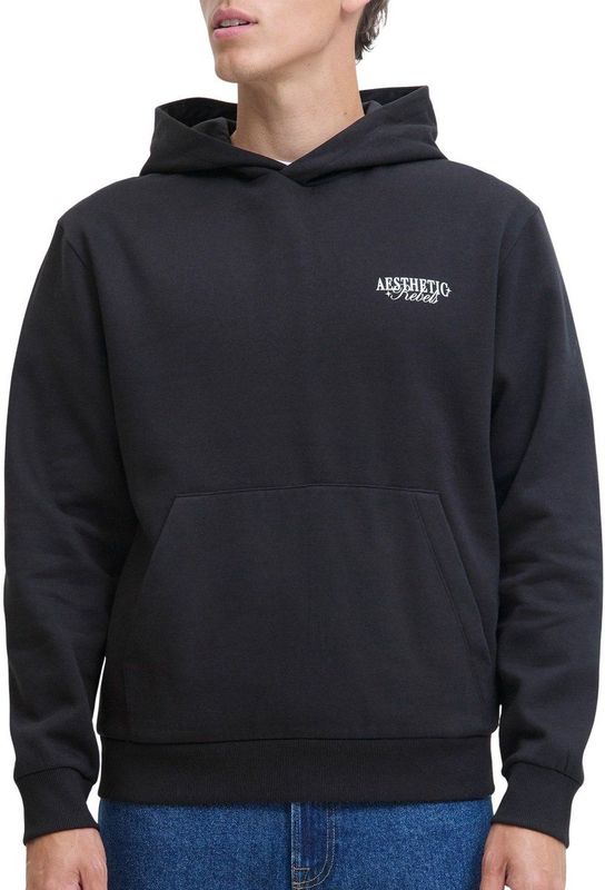 JJ REBEL hoodie met backprint zwart