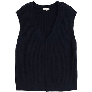 TOM TAILOR - Trui - Zwart - Geribbeld Gebreid - Mouwloos