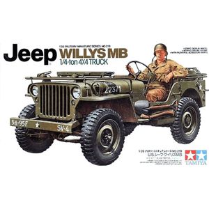 1:35 Tamiya 35219 US Willys Jeep MB 4x4 With 1 Figure Plastic Modelbouwpakket