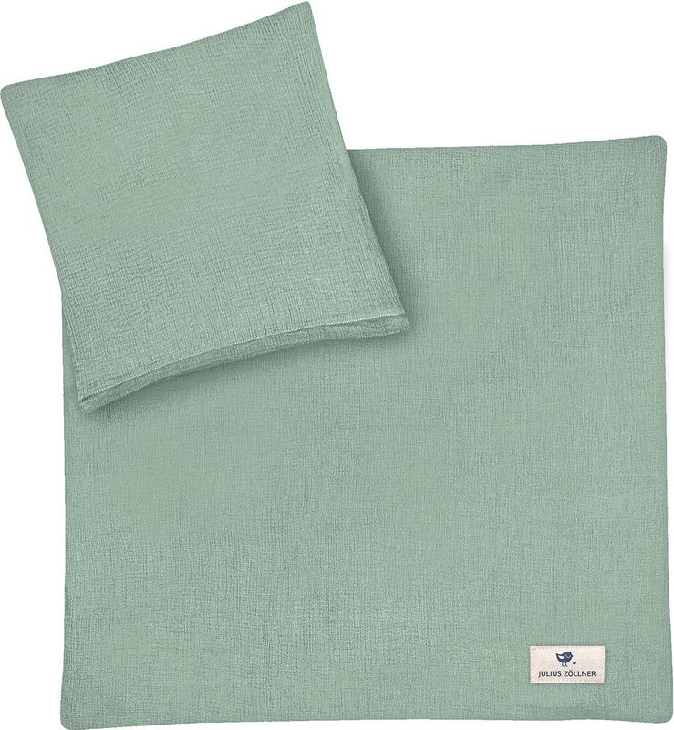 Julius Zöllner - Mousseline - Kinderbeddengoed - Groen - 100% Katoen, Oeko-Tex Standard 100, 2-delige set