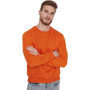 Trendyol Gele Heren Sweatshirt Met Ronde Hals En Lange Mouwen