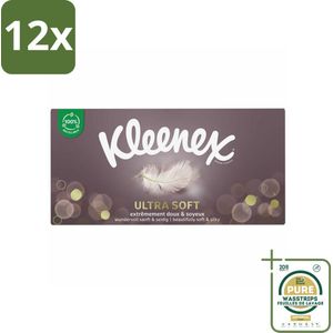 Kleenex Tissues Ultra Soft 64 stuks per verpakking - Voordeelverpakking - 12 stuks - Ultra soft - Zachte tissues