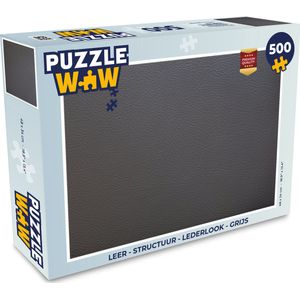 Puzzel Leer - Structuur - Lederlook - Grijs - Legpuzzel - Puzzel 500 stukjes