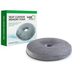 SleepMed – Rond Stoelkussen – Traagschuim – Orthopedisch Zitkussen – Wasbaar - Ø 38 cm