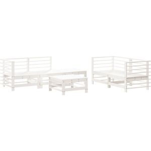 vidaXL Loungeset - Loungesets - Tuinset - Tuinbank - 6-delige Loungeset massief grenenhout wit