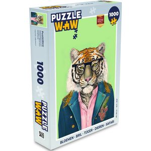Puzzel Bloemen - Bril - Tijger - Dieren - Safari - Legpuzzel - Puzzel 1000 stukjes volwassenen