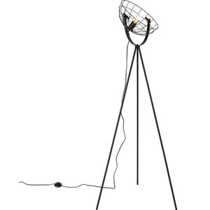 QAZQA hanze - Industriele Tripod | driepoot vloerlamp | Staande Lamp - 1 lichts - H 164.6 cm - Zwart - Industrieel - Woonkamer | Slaapkamer | Keuken