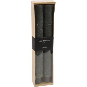 Decostar - Kaarsen - 25 cm - Zwart - Set van 2 stuks - kaars