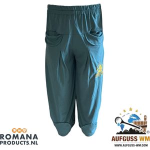 Aufguss Unisex WM Sauna Broek - Loungewearbroek - Yogabroek - Pofbroek - 99 CM - Petrol