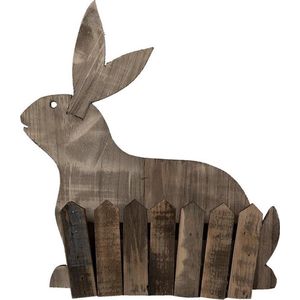 Set van 2 x Bloempot (binnen) 31*12*36 cm Bruin Hout Rechthoek konijn Plantenpot