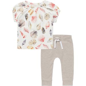 Noppies - Kledingset - 2delig - Broek Melissa Taupe - Shirt Madera Snow White - Maat 74