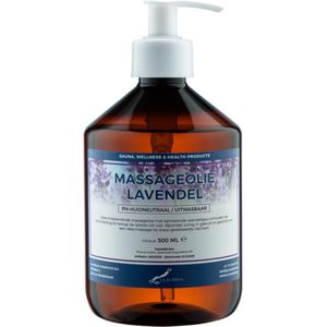 Massageolie Lavendelolie 500 ml met witte pomp - 100% natuurlijk - biologisch en koud geperst
